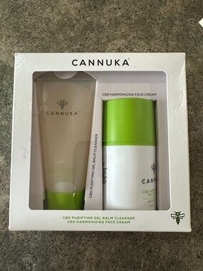 CBD Purifying Gel Balm Cleanser & Harmonizing Face Cream - Green